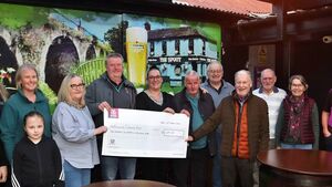 Patrick's Day swimmers present cheque to Kildare mural fund