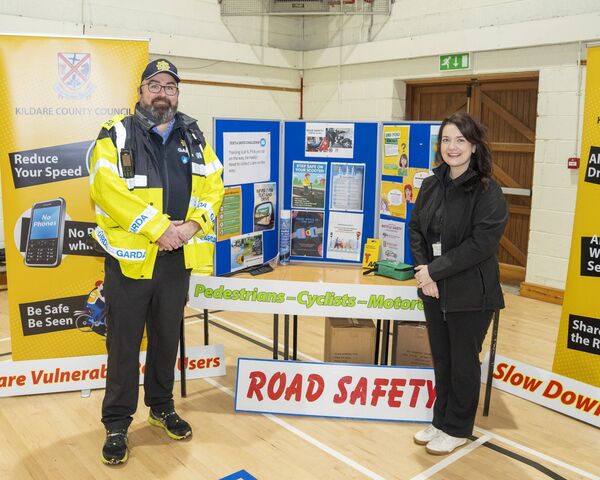 Community Garda Sean O'Mahony and Sinead Martin - demonstrating Road Safety