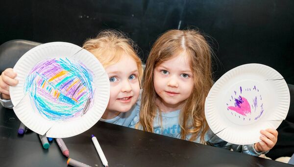 Working on their paper crafts