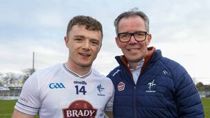 <p>Muiris Curtin and his proud father, Larry. Photo: ©INPHO/James Lawlor</p>