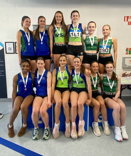 Celtic DCH, MSB and Newbridge AC Girls U18 bronze medal winners. 