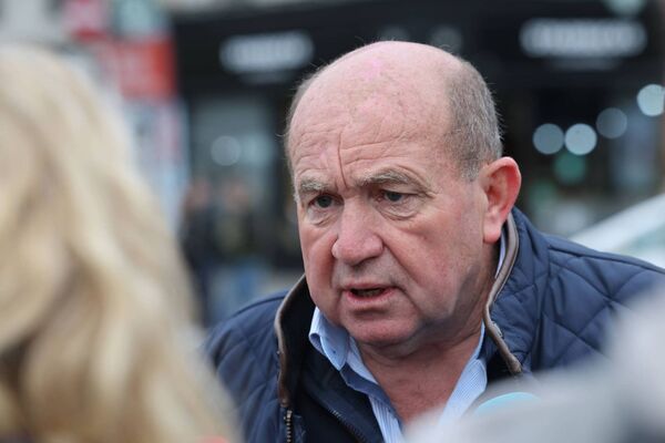 10/04/2026 - NEWS - John Dallon, fuel protest ‘spokesperson’ speaking to media as Fuel protestors maintain their protest on Dublins O’Connell Street. Photograph: Alan Betson / The Irish Times 