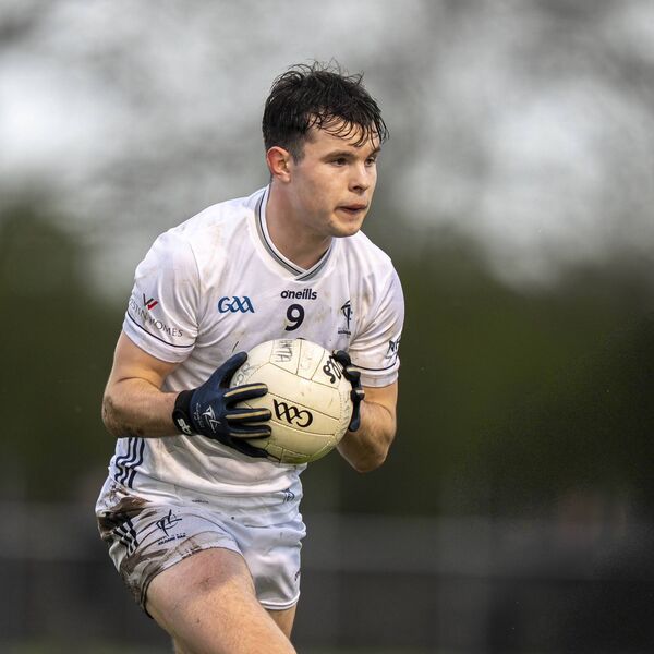 TJ Nolan was having a fine game for Kildare before he suffered a serious injury late in the first half Photo: James Lawlor