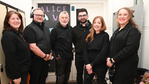 Stage crew Siobhan Keogh, Brian Patrick Gallagher, Mark Trundle, Aidan Cooney, Sarah Hall and Orla Farrell 