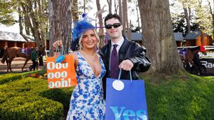 <p>Winners of the Leopardstown Student Race Day Best Dressed award Julia Kolasa from Blanchardstown and Jackson Nelson from Leixlip Photos: INPHO/Tom Maher</p>