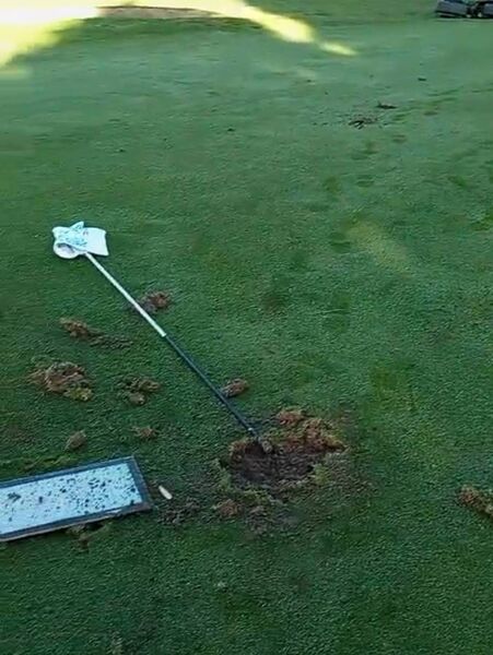 Damage done to golf course overnight