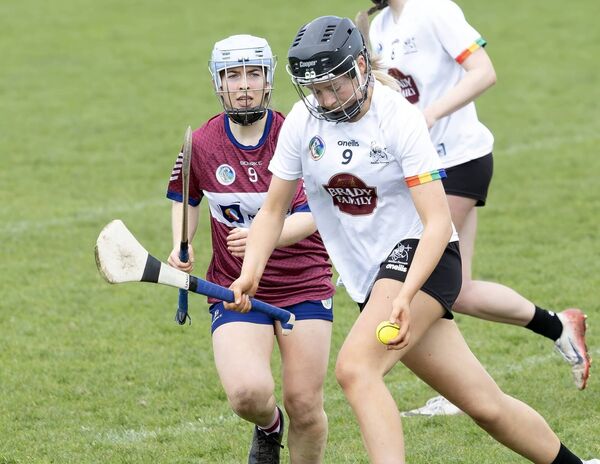 Kildare's Aoife Stynes takes the ball away from Westmeath's Erin Core.