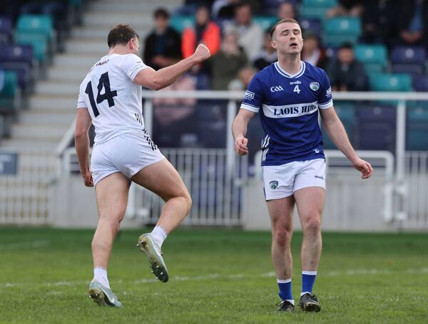 Darragh Kirwan celebrates scoring his goal against Laois. Photo: INPHO/Lorraine O'Sullivan.