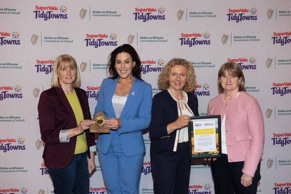 Gold Medal presented by Minister Carroll MacNeill &amp; Edel Clancy, Corporate Affairs Director at Musgraves to Phil Moloney &amp; Bernie Dempsey of Celbridge TidyTowns 