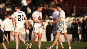 <p>Kildare players celebrate after the game Photo: ©INPHO/Bryan Keane</p>