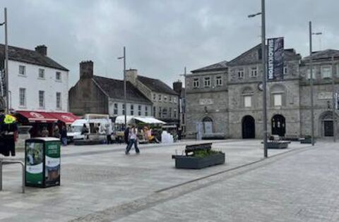 Cars parking on footpath at Athy's Emily Square