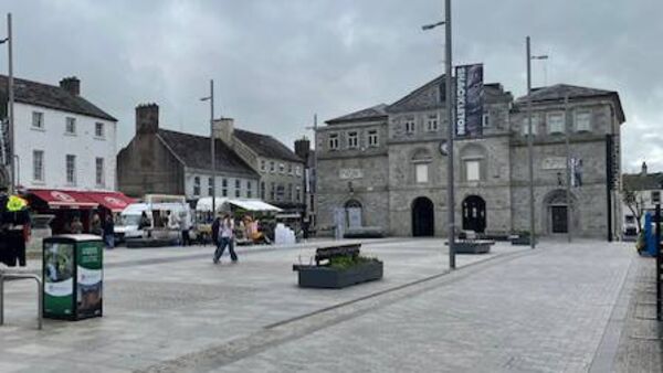 Cars parking on footpath at Athy's Emily Square