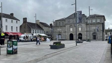 Cars parking on footpath at Athy's Emily Square