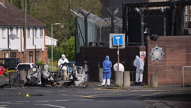 Footage released of moment car bomb explodes at Dunmurry police station