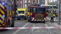 Two people hospitalised after fire breaks out at a building in Dublin city centre