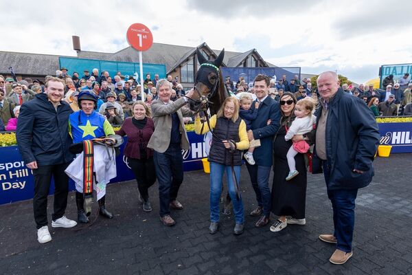 The winning connections of Eachtotheirown celebrate after The PRL Champion Novice Hurdle (Grade 1)