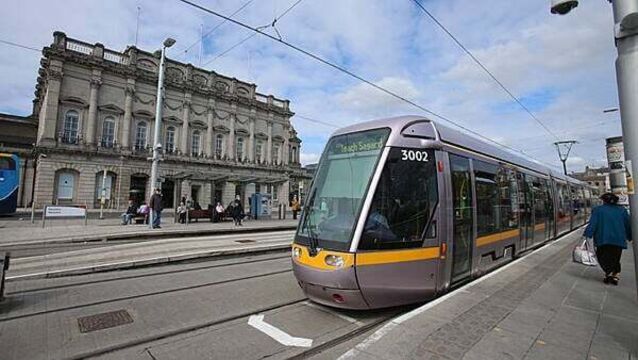 Car, bus, and tram collide in Dublin leaving part of Luas red line out of action