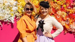 <p>Helen and Rachel Rouse enjoying Gold Cup Day in Punchestown Photos: Aisling Hyland</p>
