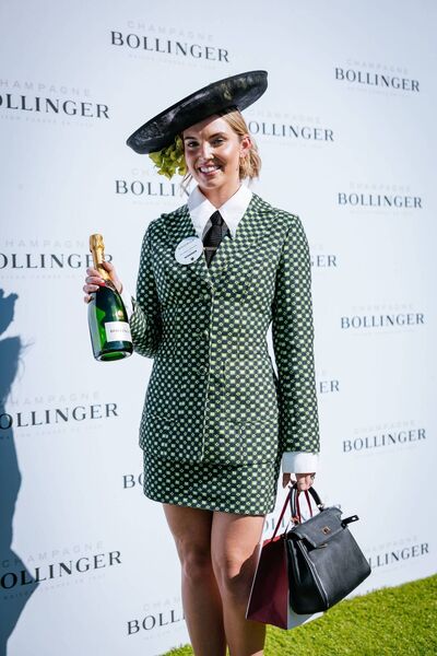 Olivia Clayton from Worcester in the UK wins Bollinger Best Dressed Competition