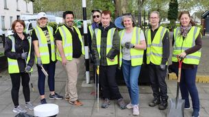 <p>Some of the Eyre Street/Market Square volunteers who took part in the community cleanup this week</p>