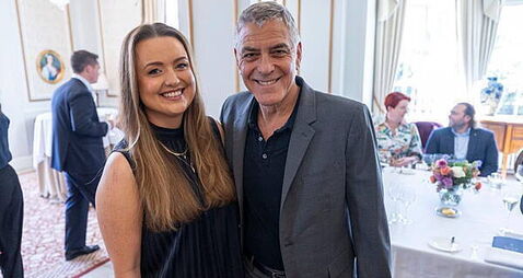 George Clooney given Scotland kit during Gleneagles lunch with prize draw winner