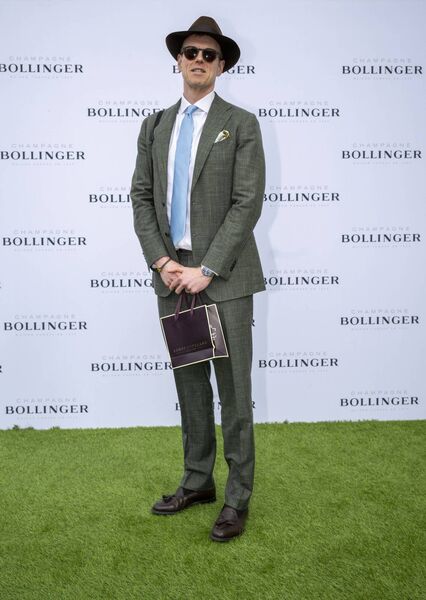 Daire Cullen winner of the Best Dressed Man at the fourth day of the Punchestown racing festival 