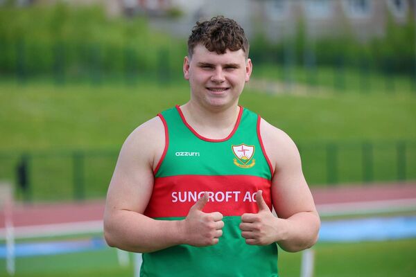 Theo Hanlon (Suncroft) - shot putt winner at the IMC in Clonmel. 	Photo: Perri Williams.