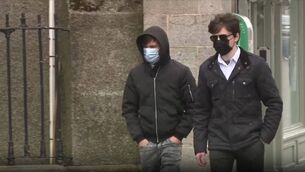 <p>Daniel Quinn Burke (Left) and Shane Kinsella (Right) arrving at Naas Circuit Criminal Court on Thursday 16 April</p>