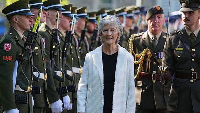Catherine Connolly lays wreath at Arbour Hill Commemoration