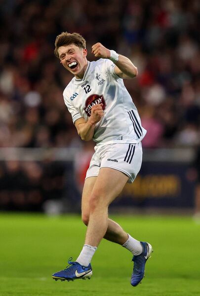 Jimmy Lynch celebrates his late point that gave Kildare a lead they never relinquished Photo: ©INPHO/Tom O’Hanlon