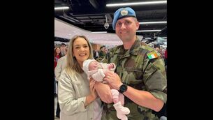 <p>Mam (Sarah) introduced Dad (Graeme) to their daughter Bébhinn for the very first time</p>