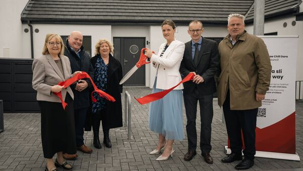 l-r Annette Aspell, director of services, KCC; Deputy Mark Wall; cllr Aoife Breslin; cllr Veralouise Behan; Paddy Henderson, acting senior architect, KCC, cllr Brian Dooley.