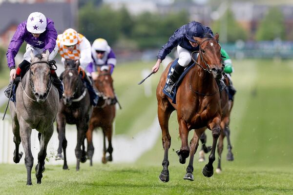 Ryan Moore onboard Victorious on the way to winning the Coolmore Stud Irish EBF Fillies Sprint Stakes at Naas on Sunday Photo: ©INPHO/Laszlo Geczo Ryan Moore onboard Victorious on the way to winning the Coolmore Stud Irish EBF Fillies Sprint Stakes at Naas on Sunday Photo: ©INPHO/Laszlo Geczo