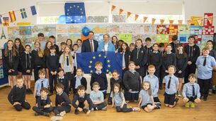 <p>Kilkea National School with Austrian Ambassador Melitta Schubert and Minister for Agriculture Martin Heydon</p> <p>Kilkea National School with Austrian Ambassador Melitta Schubert and Minister for Agriculture Martin Heydon</p>
