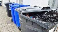 Bins blocking footpaths in this Kildare town