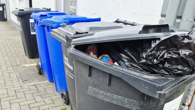 Bins blocking footpaths in this Kildare town
