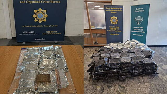 Drugs worth almost €5.7 million seized and three arrested in Co Clare and Dublin 13