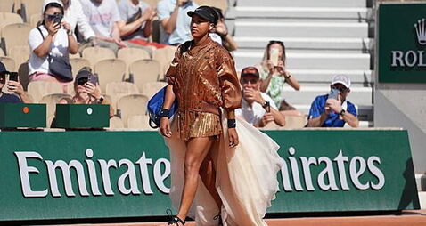 Naomi Osaka makes another fashion statement as she progresses at French Open