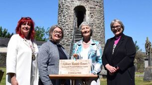 <p>Cathaoirleach of Kildare County Council, Rev Isobel Jackson, President Catherine Connolly, and Bishop Pat Storey</p>