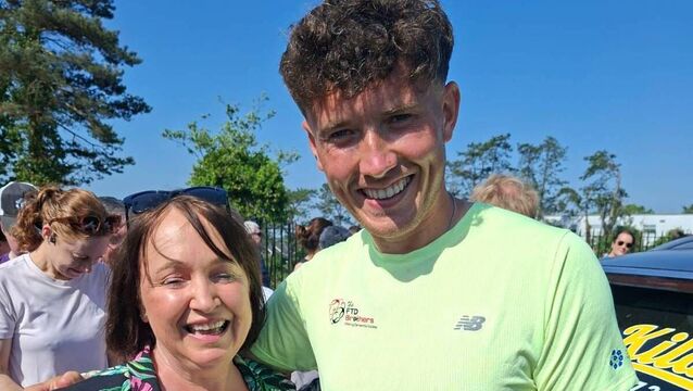 <p>Senator Fiona O'Loughlin with Jordan Adams of FTD Brothers</p>