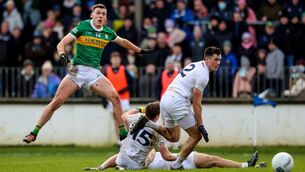 <p>David Clifford has a shot on goal during Kerry's last visit to Cedral St Conleth's Park for a competitive game in Division 1 in 2022 Photo: ©INPHO/Ryan Byrne</p> <p>David Clifford has a shot on goal during Kerry's last visit to Cedral St Conleth's Park for a competitive game in Division 1 in 2022 Photo: ©INPHO/Ryan Byrne</p>