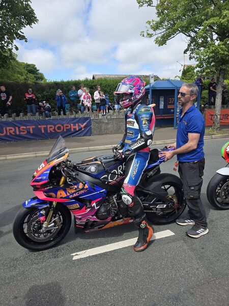 Kevin Keyes onboard the Honda Fire blade. Kevin Keyes onboard the Honda Fire blade.