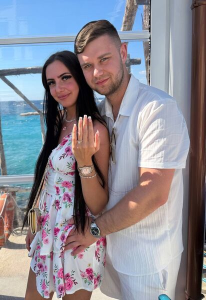 Guste with new fiancé Matthew Plotniak. Guste with new fiancé Matthew Plotniak.