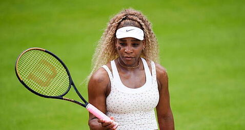 Serena Williams practises at Wimbledon ahead of grand slam return