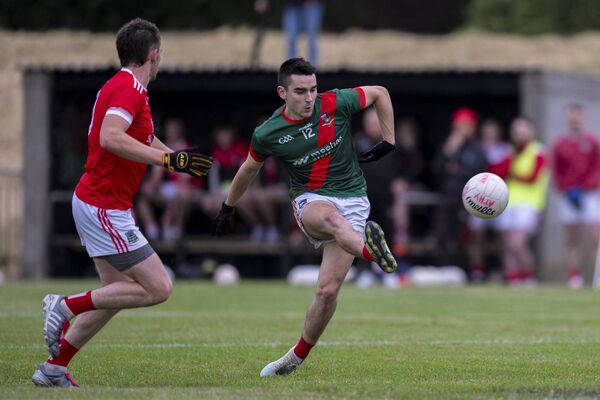 Paddy Donohoe scores Milltown's second goal during their defeat to Athy Photo: James Lawlor Paddy Donohoe scores Milltown's second goal during their defeat to Athy Photo: James Lawlor