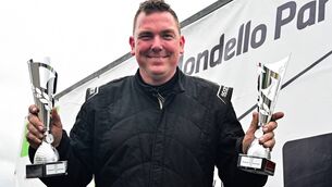 <p>Kevin McGrath celebrates after winning the two Bill Griffin Motors Irish Stryker Championship races in Mondello Park.</p> <p>Kevin McGrath celebrates after winning the two Bill Griffin Motors Irish Stryker Championship races in Mondello Park.</p>
