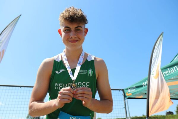 Kyle Byrne-Ward (Newbridge - winner of the Taileann Games 100m hurdles. All Photos: Perri Williams