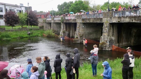 A big audience is waiting for the Kilcullen Lions Duck Race. A big audience is waiting for the Kilcullen Lions Duck Race.