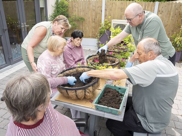 Mary, Irene, Eileen, Sarah, John and Paul get stuck in doing some gardening Mary, Irene, Eileen, Sarah, John and Paul get stuck in doing some gardening