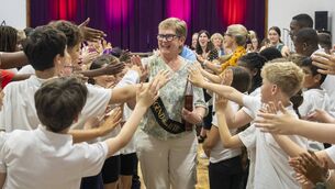<p>Trena given an a proper farewell from all in</p>